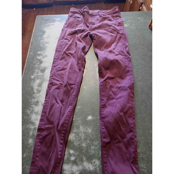 American Eagle Hi Rise Burgundy Jeggings sz 0 - Picture 5 of 5